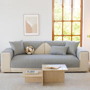 Slipcover KAS™ Leaf Vein Textured Cotton Quilted Sofa Slipcover, Non-Slip Modular Couch Covers