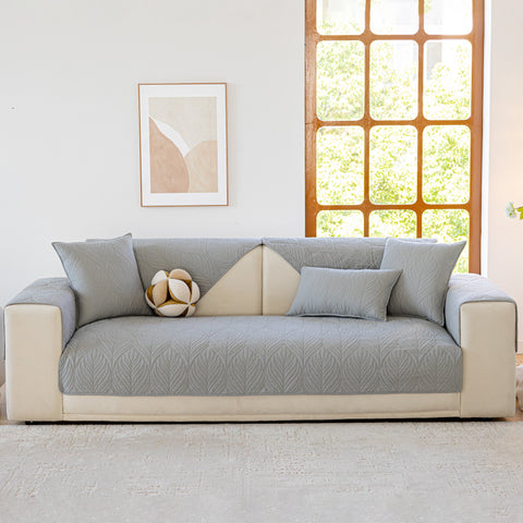 Slipcover KAS™ Leaf Vein Textured Cotton Quilted Sofa Slipcover, Non-Slip Modular Couch Covers