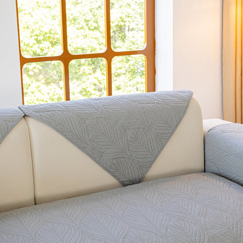 Slipcover KAS™ Leaf Vein Textured Cotton Quilted Sofa Slipcover, Non-Slip Modular Couch Covers