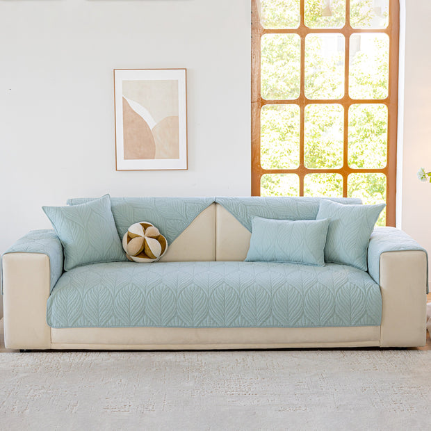 Slipcover KAS™ Leaf Vein Textured Cotton Quilted Sofa Slipcover, Non-Slip Modular Couch Covers