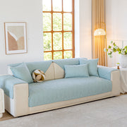 Slipcover KAS™ Leaf Vein Textured Cotton Quilted Sofa Slipcover, Non-Slip Modular Couch Covers