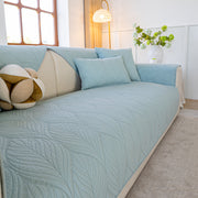 Slipcover KAS™ Leaf Vein Textured Cotton Quilted Sofa Slipcover, Non-Slip Modular Couch Covers