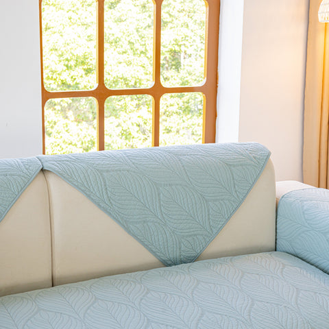 Slipcover KAS™ Leaf Vein Textured Cotton Quilted Sofa Slipcover, Non-Slip Modular Couch Covers