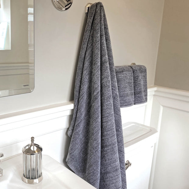 BedVoyage Melange Viscose from Bamboo Cotton Bath Towel Set 3pc - Charcoal