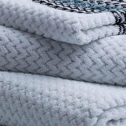 Turkish Towel Collection Cali White Blue Chevron