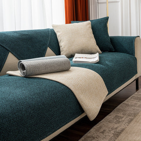Slipcover KAS™ Cotton Linen Sofa Cover Universal Four Seasons Thick Non-Slip Cushion Furniture Dust Cover