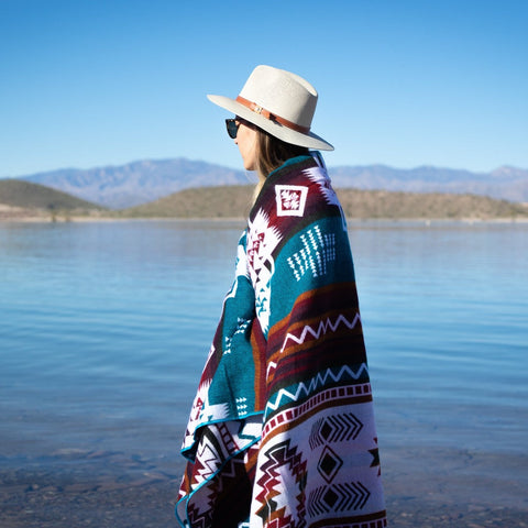 Alpaca Threadz Andean Alpaca Wool Blanket - Turquoise