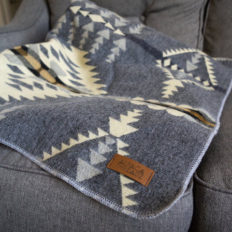 Alpaca Threadz Andean Alpaca Wool Blanket - Cloud