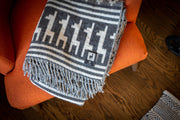 Alpaca Threadz Alpaca Wool Throw Blanket - Alpaca Design (Grey)