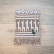 Alpaca Threadz Alpaca Wool Throw Blanket - Alpaca Design (Beige)