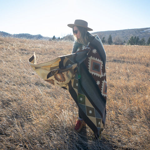 Andean Alpaca Wool Blanket - Mojave