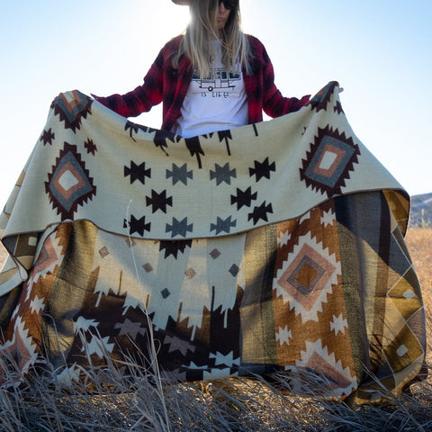 Andean Alpaca Wool Blanket - Mojave