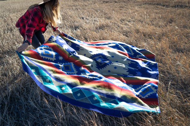 Alpaca Threadz Andean Alpaca Wool Blanket - Ocean Breeze