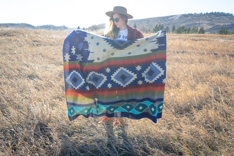 Alpaca Threadz Andean Alpaca Wool Blanket - Ocean Breeze