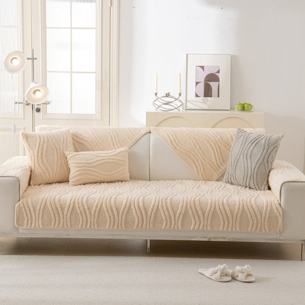 Slipcover KAS™ Winter Thickened Non-slip Blanket, Three-Dimensional Embossed Cotton Velvet Sofa Cover