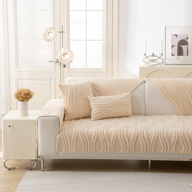 Slipcover KAS™ Winter Thickened Non-slip Blanket, Three-Dimensional Embossed Cotton Velvet Sofa Cover