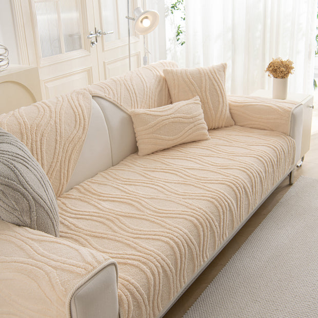 Slipcover KAS™ Winter Thickened Non-slip Blanket, Three-Dimensional Embossed Cotton Velvet Sofa Cover