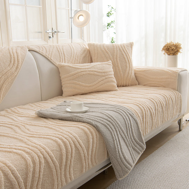 Slipcover KAS™ Winter Thickened Non-slip Blanket, Three-Dimensional Embossed Cotton Velvet Sofa Cover