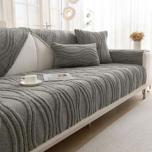Slipcover KAS™ Winter Thickened Non-slip Blanket, Three-Dimensional Embossed Cotton Velvet Sofa Cover