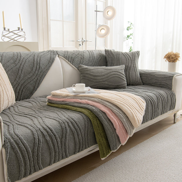 Slipcover KAS™ Winter Thickened Non-slip Blanket, Three-Dimensional Embossed Cotton Velvet Sofa Cover