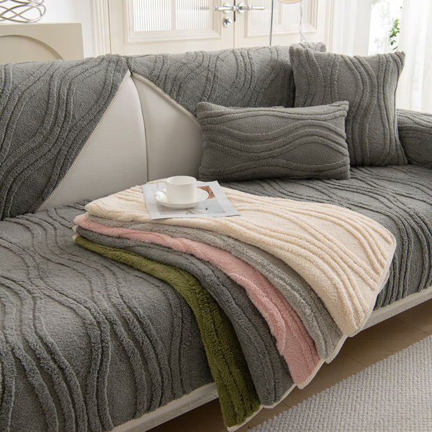 Slipcover KAS™ Winter Thickened Non-slip Blanket, Three-Dimensional Embossed Cotton Velvet Sofa Cover