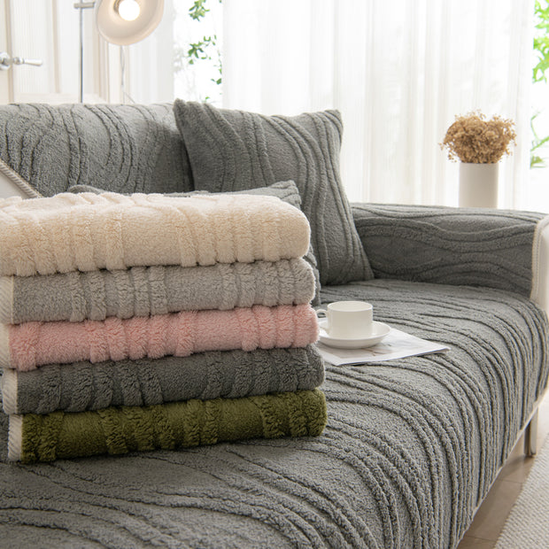 Slipcover KAS™ Winter Thickened Non-slip Blanket, Three-Dimensional Embossed Cotton Velvet Sofa Cover