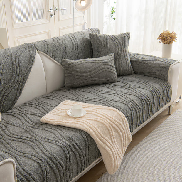 Slipcover KAS™ Winter Thickened Non-slip Blanket, Three-Dimensional Embossed Cotton Velvet Sofa Cover