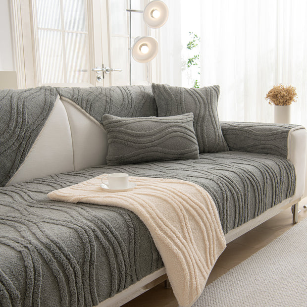 Slipcover KAS™ Winter Thickened Non-slip Blanket, Three-Dimensional Embossed Cotton Velvet Sofa Cover