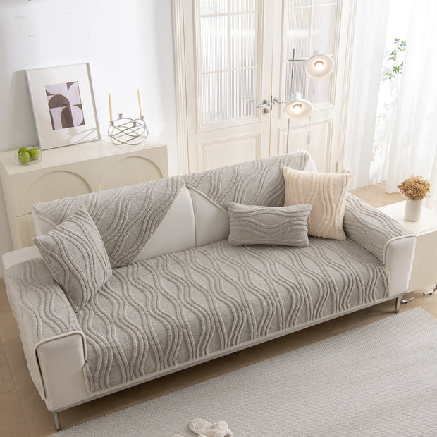 Slipcover KAS™ Winter Thickened Non-slip Blanket, Three-Dimensional Embossed Cotton Velvet Sofa Cover