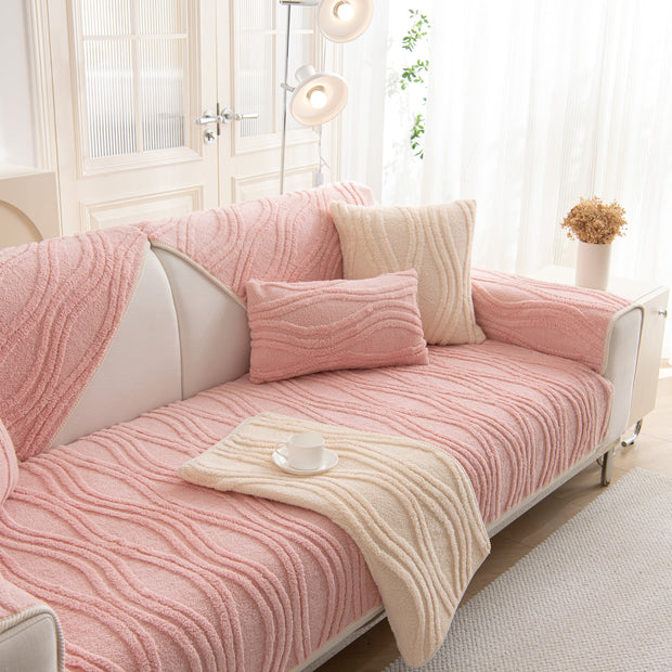 Slipcover KAS™ Winter Thickened Non-slip Blanket, Three-Dimensional Embossed Cotton Velvet Sofa Cover