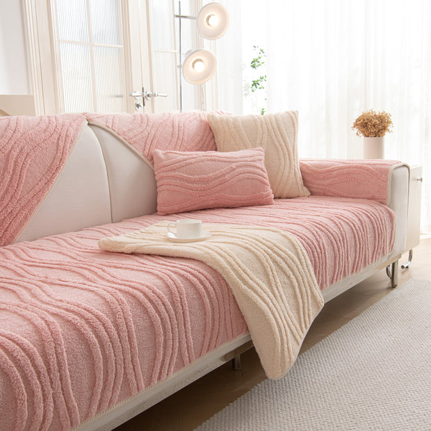 Slipcover KAS™ Winter Thickened Non-slip Blanket, Three-Dimensional Embossed Cotton Velvet Sofa Cover