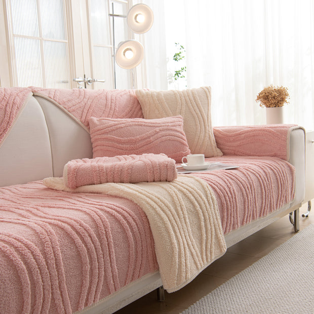 Slipcover KAS™ Winter Thickened Non-slip Blanket, Three-Dimensional Embossed Cotton Velvet Sofa Cover