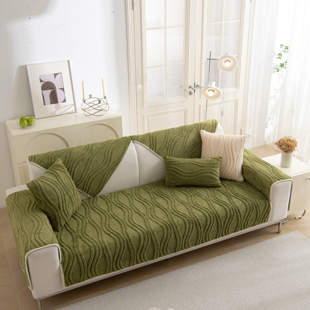 Slipcover KAS™ Winter Thickened Non-slip Blanket, Three-Dimensional Embossed Cotton Velvet Sofa Cover