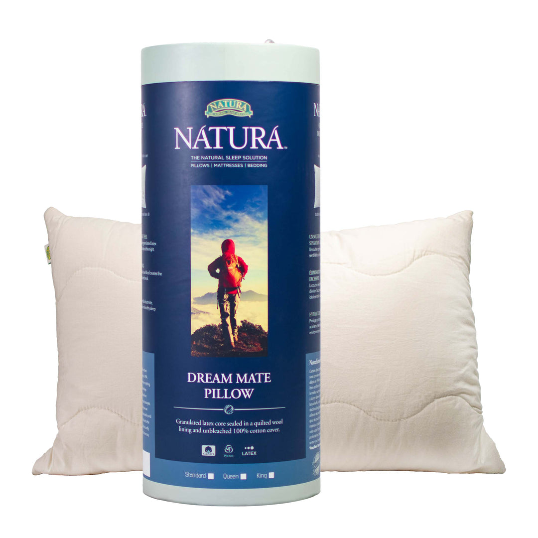 Natura Dream Mate Granulated Latex Wool Pillow Natural Linens
