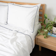 Homebird Piped Organic Cotton Sateen Flat Sheet