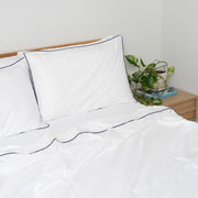 Homebird Piped Organic Cotton Sateen Flat Sheet