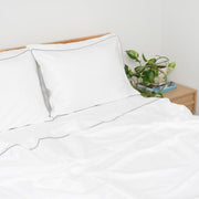 Homebird Piped Organic Cotton Sateen Flat Sheet