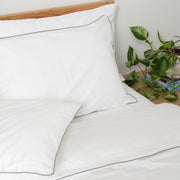 Homebird Organic Cotton Piped Border Sateen Duvet Set