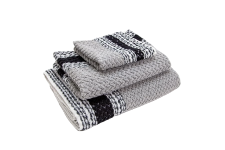 Turkish Towel Collection Cali Silver Gray Chevron