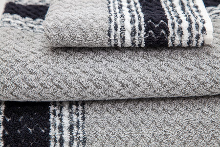 Turkish Towel Collection Cali Silver Gray Chevron