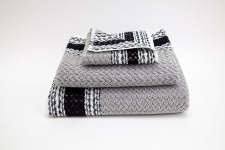 Turkish Towel Collection Cali Silver Gray Chevron