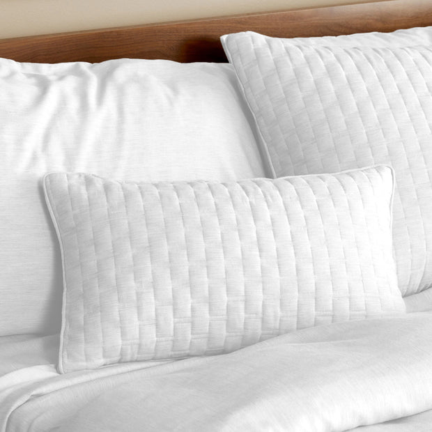 BedVoyage Melange Viscose from Bamboo Cotton Quilted Decorative Pillow - Snow