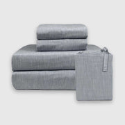 BedVoyage Melange Viscose from Bamboo Cotton Bed Sheets - Silver