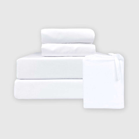 BedVoyage Melange Viscose from Bamboo Cotton Bed Sheets - Snow