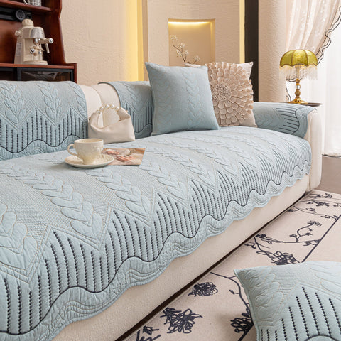 Slipcover KAS™ 3D Quilted Thick Cotton Sofa Cover Non-Slip Couch Throw for Fabric & Leather Sofas