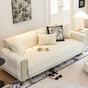 Slipcover KAS™ Baroque Sofa Cover – Quilted Cotton, Non-Slip, Washable with Ornate Embroidery