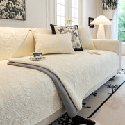 Slipcover KAS™ Baroque Floral Quilted Cotton Sofa Cover, Non-Slip Washable Couch Protector