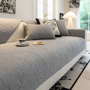 Slipcover KAS™ Baroque Floral Quilted Cotton Sofa Cover, Non-Slip Washable Couch Protector