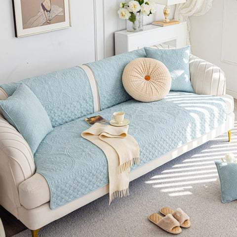 Slipcover KAS™ Cotton Quilted Sofa Cover, Non-Slip Couch Protector Fits Backrest, Seat & Armrest