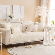 Slipcover KAS™ Geometric Textured Cotton Quilted Sofa Cover, Non-Slip Washable Couch Protector